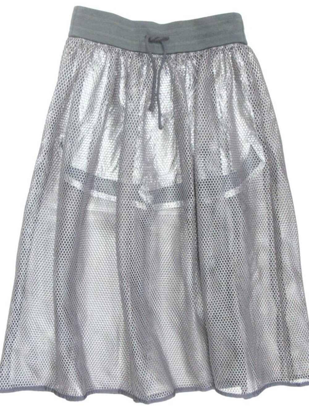 Dior Shorts Docking Mesh Long Skirt Silver Gray
